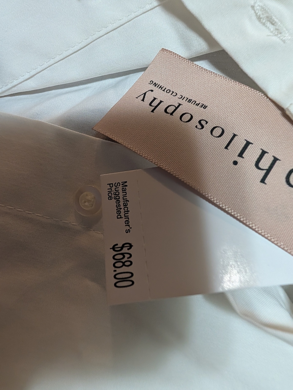 philosophy white button-up blouse. Balloon sleeves